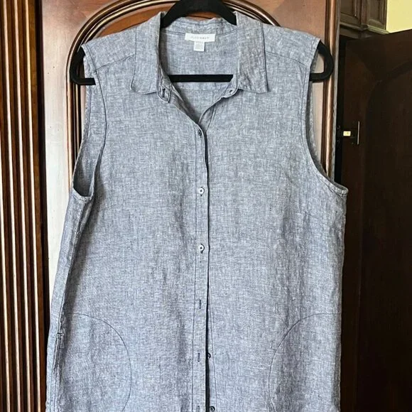 Pure Navy 100% Linen Dress XL Pure Navy 100% Linen Dress XL